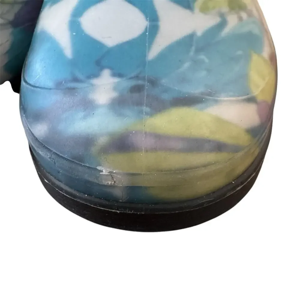 Kamik Girl’s Toddler Floral Rain Boots Waterproof Blue White Size 11
